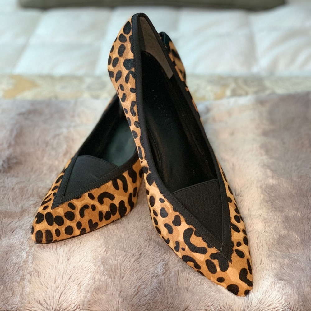 Calf-hair Animal Print Pumps